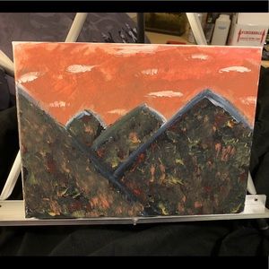 Fall mountain landscape painting